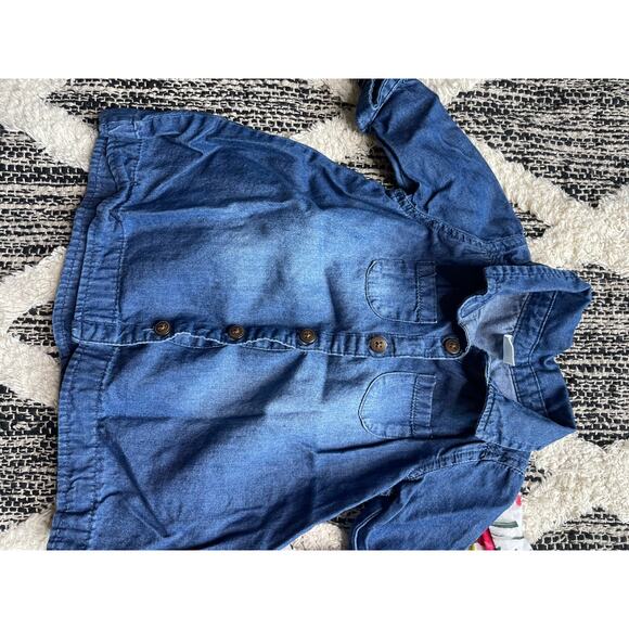 Old Navy Floral and Denim Shirt baby girl size 3-6mo bundle - Picture 4 of 4